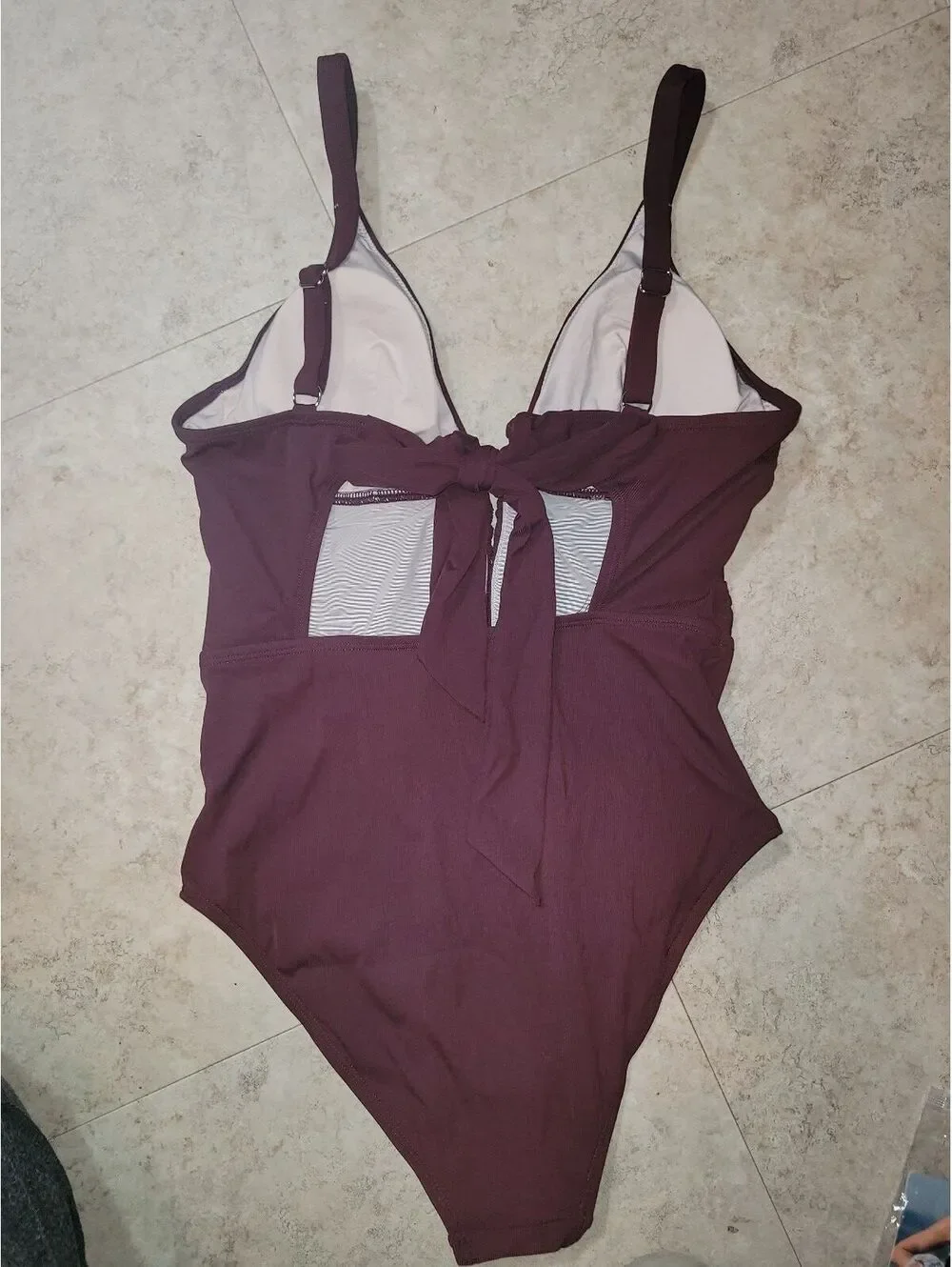 CUPSHE Bayou Tummy Control One-Piece Swimsuit Size M Burgandy/Maroon NWT [COPY]
